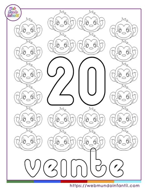 Números Del 1 Al 20 Para Colorear Preescolar