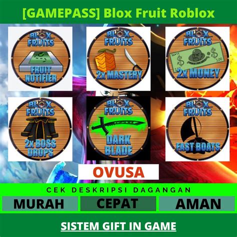 Jual Gamepass Blox Fruit Roblox Dark Blade 2x Mastery 2x Money Fast