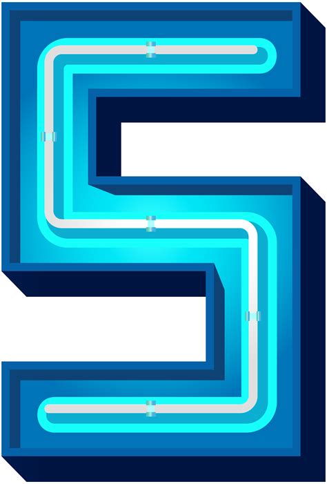 Number Five Blue Neon Png Clip Art Image Gallery Yopriceville High