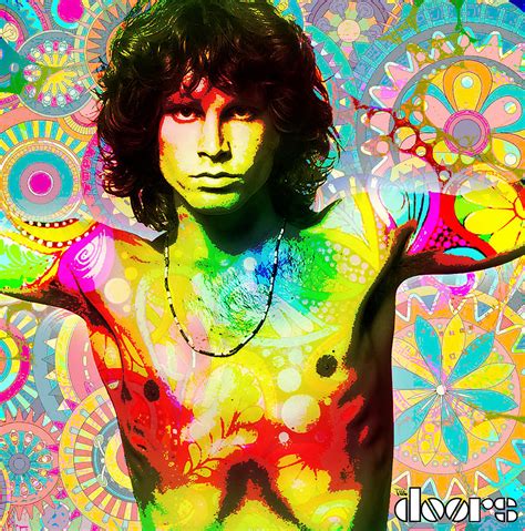 Jim Morrison Psychedelicized Digital Art By Mark Mentzer