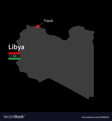 Detailed Map Of Libya And Capital City Tripoli Vector Image