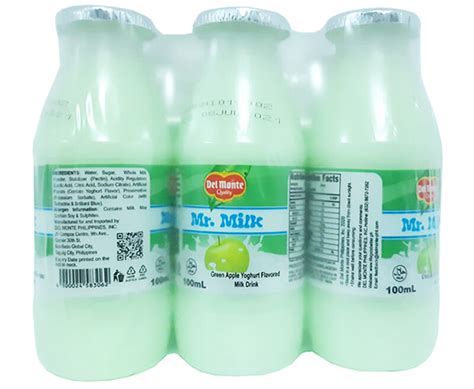 Del Monte Mr Milk Green Apple Yoghurt Flavored Milk Drink 6 Packs X
