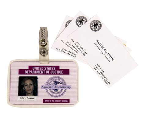 The traditional business card has your name, title, address, phone, email, and fax, if you have one. Prop ID Badge and Business cards made for Julia Roberts in ...