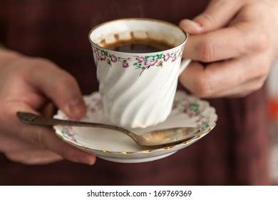 Woman Hand Holding Traditional Porcelain Turkish Stock Photo