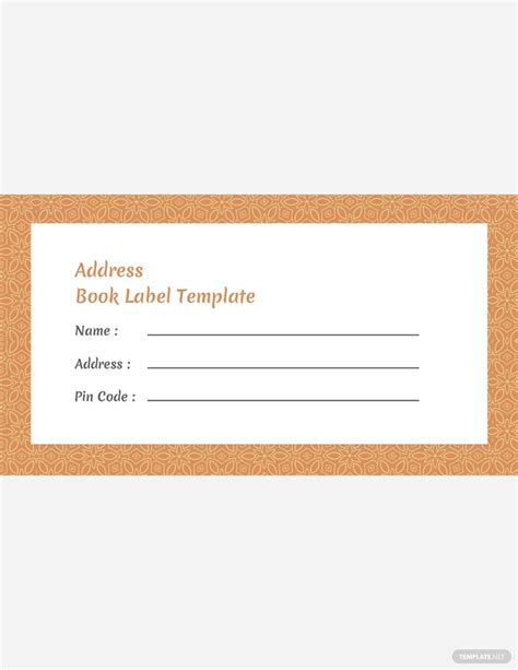 Free Address Book Label Template Word Psd Book