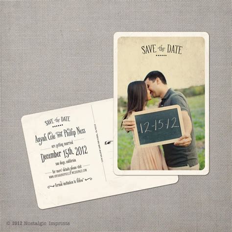 Save The Date Postcards 4x6 Save The Date Vintage The Anyah