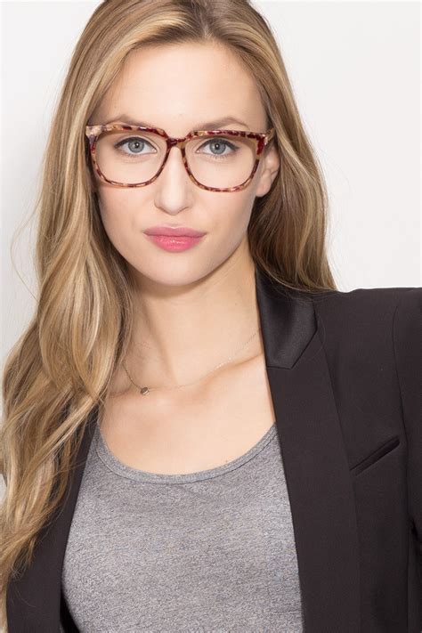 Capucine Square Red Floral Glasses For Women Eyebuydirect Canada