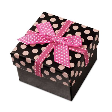 Pink Polka Dot Box With Ribbon 3 12 X 3 12 X 2 14 Quantity 24