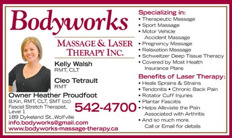 Bodyworks Massage Therapy 189 Dykeland St Wolfville Ns