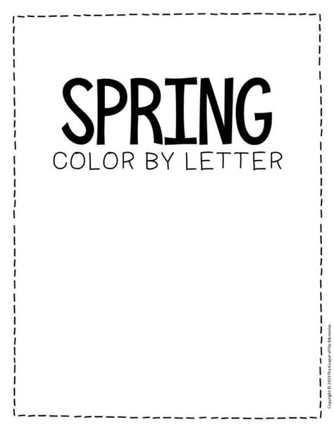Color By Lowercase Letter Spring Preschool Worksheets The Keeper Of