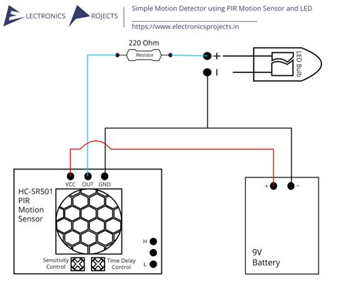 Simple Motion Detector Using Pir Motion Sensor And Led Electronics