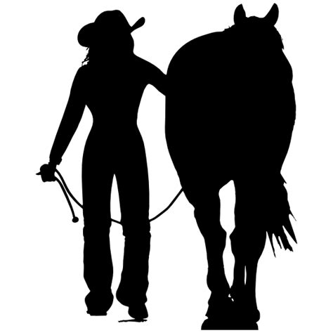 Gentle Cowgirl Walking Her Horse Sticker