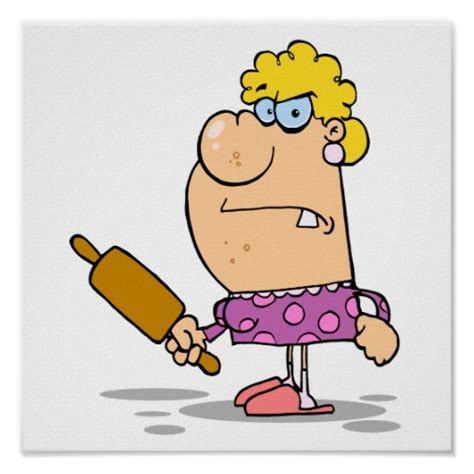 Funny Angry Wife With Rolling Pin Zazzle