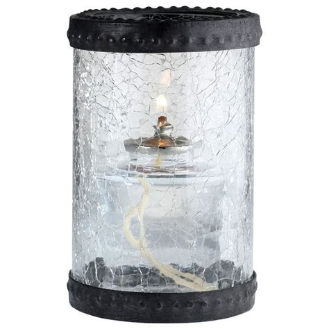 Sterno 80304 5 Clear Crackle Glass Liquid Candle Holder With Bronze Rings Liquid Candle