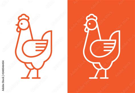 Outline Hen Icon Chicken Linear Logo Stock Vector Adobe Stock