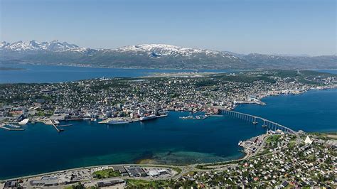 Norway Tromso City Top View Bridge Sea Tromsø Hd Wallpaper Pxfuel