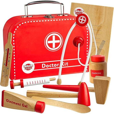 Dragon Drew Wooden Doctor Kit For Kids Pretend Doctor Kit For Kids