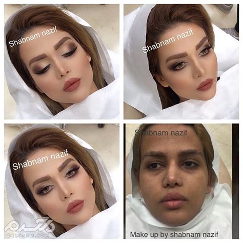 16 عکس از مدل آرایش عروس ایرانی قبل و بعد از میکاپ سری 97