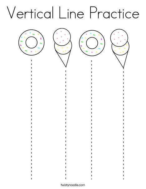 Vertical Line Practice Coloring Page Twisty Noodle Preschool