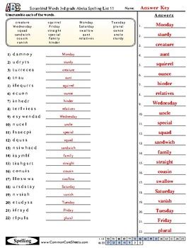 Practice our 3rd grade spelling words or make your own spelling list. 3rd grade list 11 Abeka Spelling Word Packet | TpT