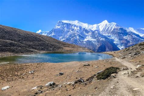 nepal ice lake with the view on annapurna chain stock image image of drone love 148006885