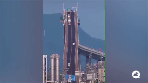Optical Illusion At Eshima Ohashi Bridge Japan Youtube