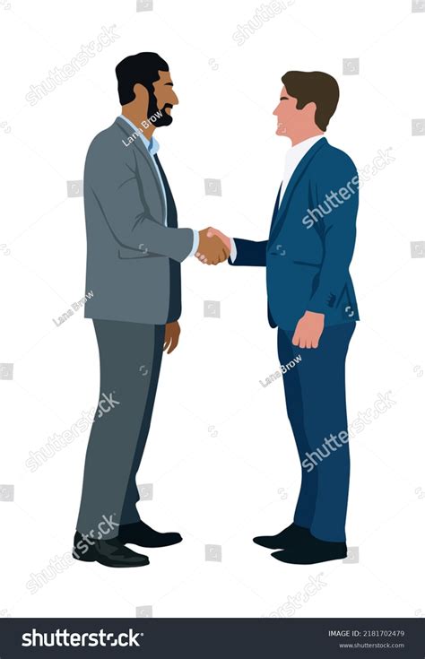 Two Businessmen Shake Hands Result Agreement Stock Vector Royalty Free Shutterstock