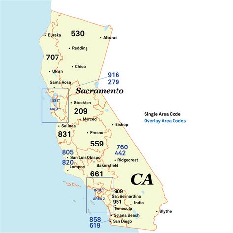 Area Code Map Northern California