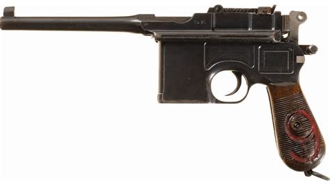 Mauser Model 1896 Red 9 Broomhandle Semi Automatic Pistol Rock