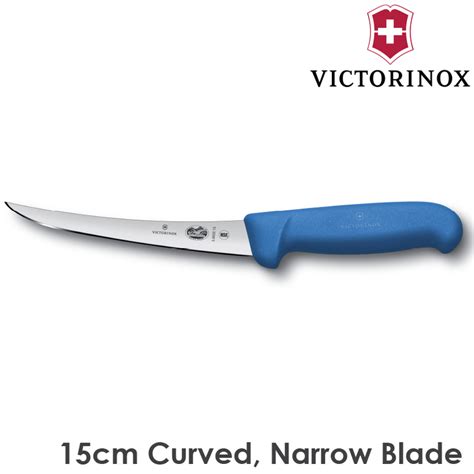 victorinox boning knife curved narrow blade fibrox 15cm blue au