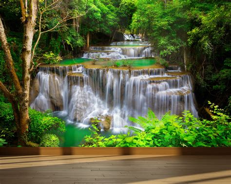 Wall Mural Waterfall In Deep Forest Peel And Stick
