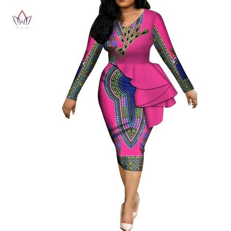 Fashion 2019 Spring Africa Dresses For Women Vestidos Print Fabric