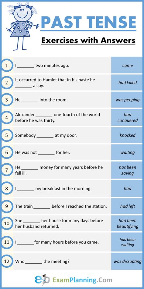 Past Tense Exercises With Answers Examplanning