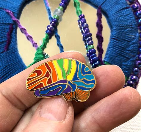 Brilliant Brain Pins Rainbow Too Design By Artist Laura Bundesen Neuro Art To Inspire And Motivate