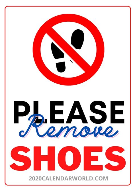 No Shoes Sign Printable