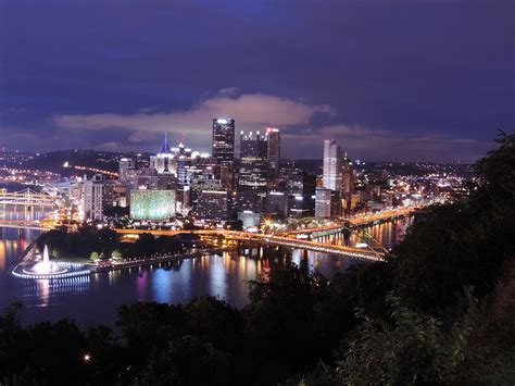 Pittsburgh Skyline At Night From Mount Washington 3 Photograph By
