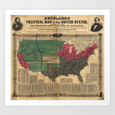 Reynold S Political Map Of The United States Art Print By The