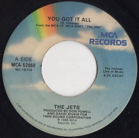 The Jets You Got It All 1986 Gloversville Pressing Vinyl Discogs