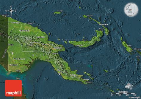 Papua Neuguinea Satelliten Karte
