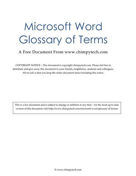 Solution Microsoft Word Glossary Of Terms Studypool