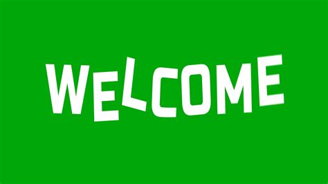 Welcome Animation With Smooth Motion Isolated On Green Screen