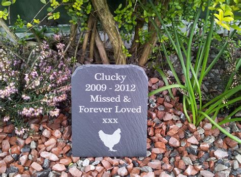 A unique selection for your beloved pets. Natural Slate Pet Memorial Grave Marker Headstone 11cm x ...