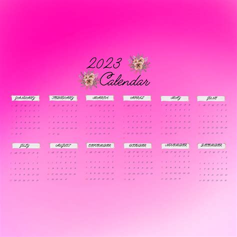 Pink 2023 Calendar Planner Printable Undated Planner Canva Etsy Uk