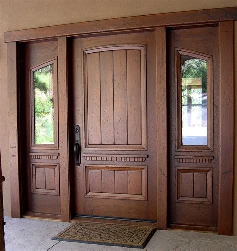 Custom Plank Style Entrance Entry Door Entrywaysidelights Rustic Main