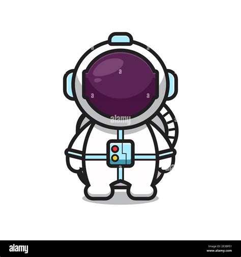Cute Astronaut Mascot Character Cartoon Vector Icon Illustration