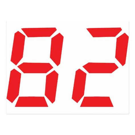 82 Eighty Two Red Alarm Clock Digital Number Postcard Zazzle