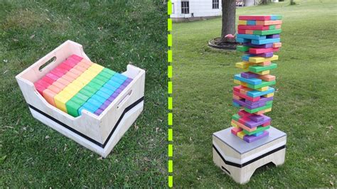 One example of a yard game is to throw a ball to any object in the. DIY Giant Jenga Game Table / Storage Box - YouTube