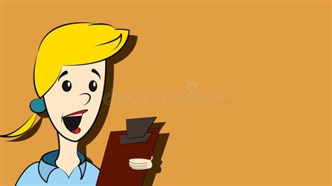 Portrait Of Businesswoman With Clipboard Stock Vector Illustration Of
