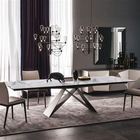 Home Modern Luxury Dining Room Big Size Marble Dining Tables