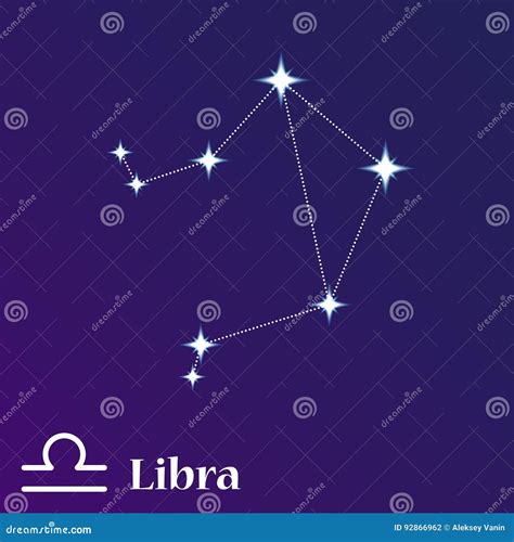 Libra Zodiacal Constellation Vector Illustration Horoscope Symbol